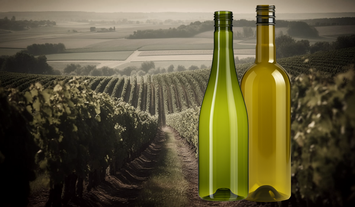 üveg-borospalack hatású színes PET palack